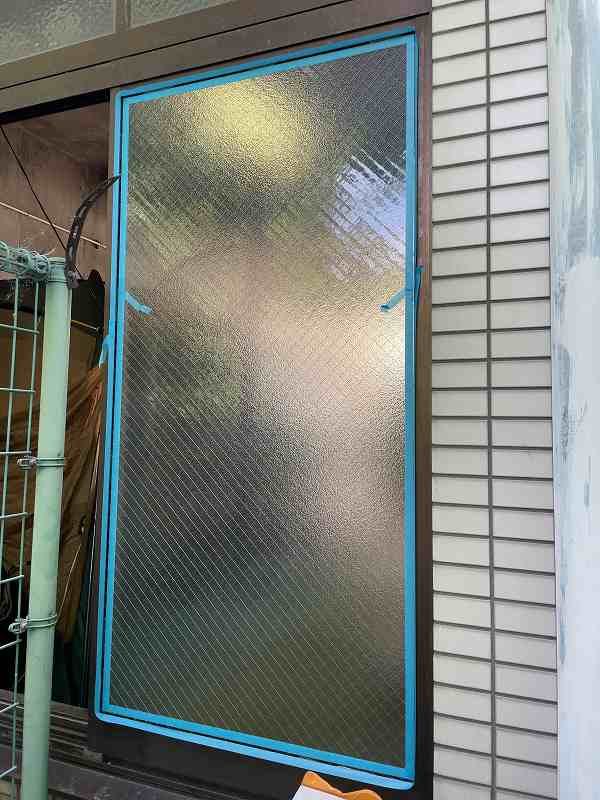引違い窓ガラス割れ替え修理
