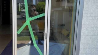 全開口サッシ複層ガラス修理